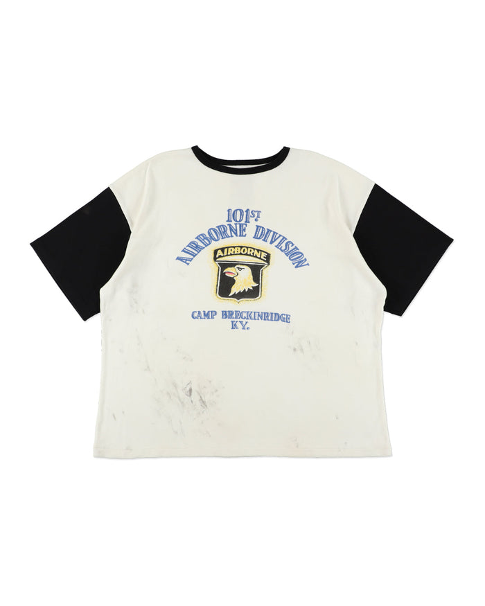101ST AIRBORNE DIV. RIBBED SS CS AGED - WHITExBLACK