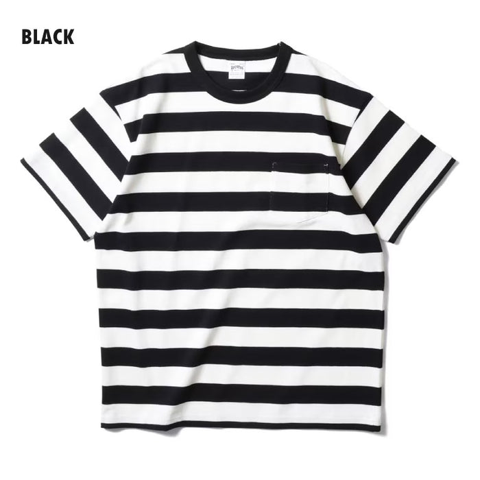 22393 H/W BORDER TEE  - BLACK