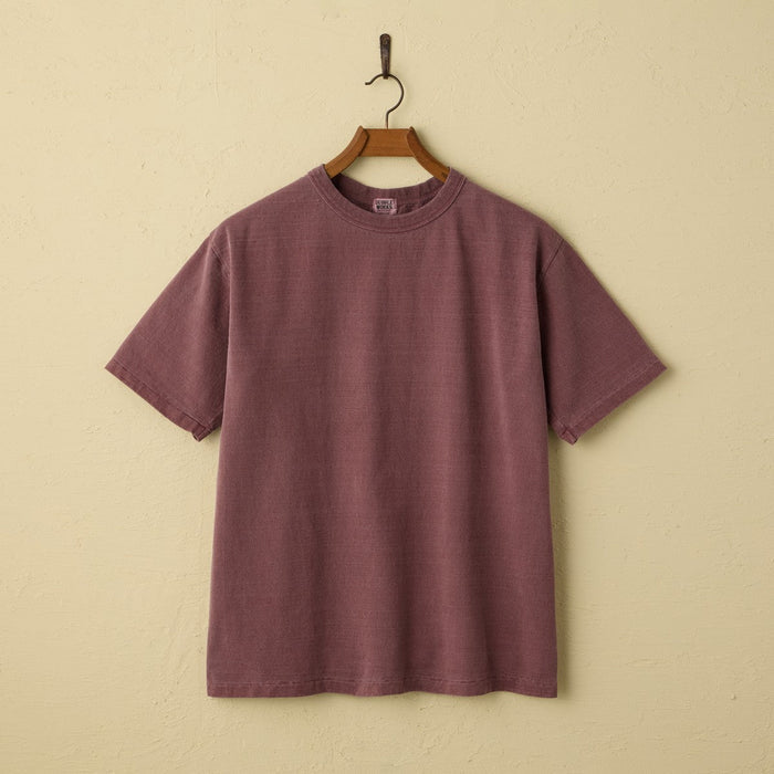 35001PD FALLEN COTTON MID WEIGHT S/S TEE PIGMENTDYE - PD.BORDEAUX