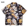 41265 ALOHA SHIRT (Three Tomoe) - BLACK