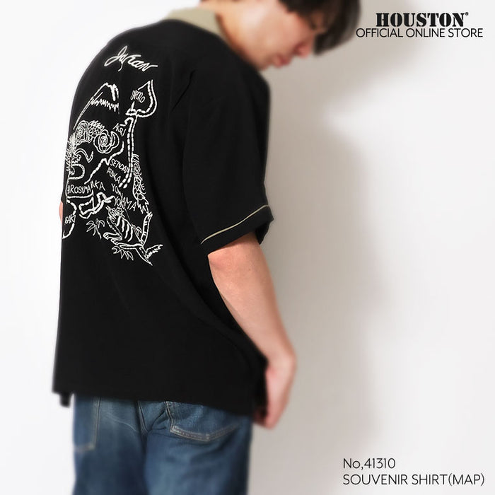 41310 SOUVENIR SHIRT (MAP) - BLACK