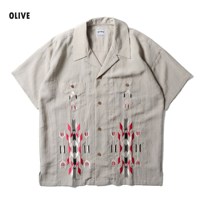 41330 LINEN CHIMAYO SHIRT - OLIVE