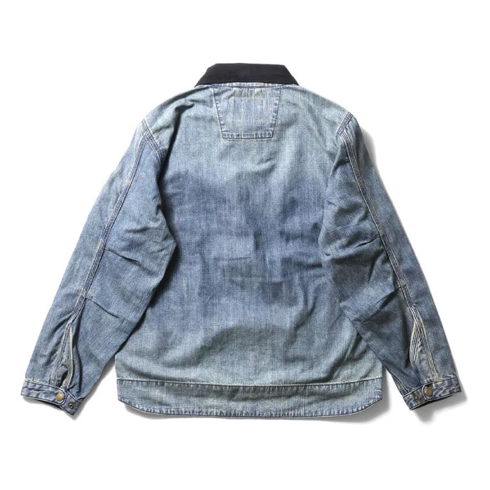 51590 US COTTON DENIM ZIP WORK JACKET - INDIGO VINTAGE WASH