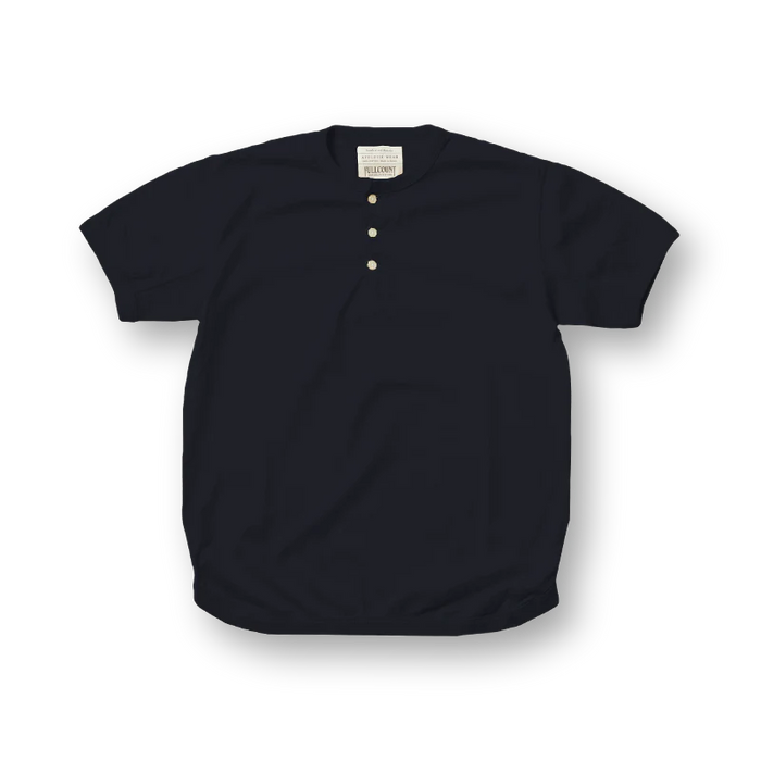 5222H-21 Flat Seam Heavyweight Henley T-Shirt - INK BLACK