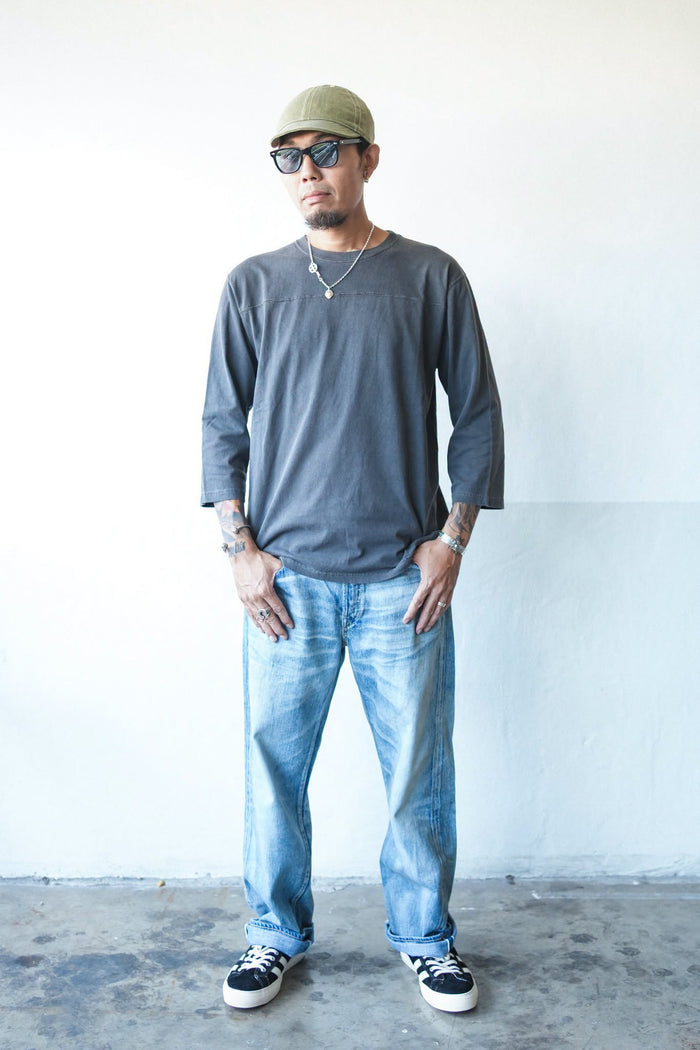 80s’ FOOTBALL TEE L/S - P BLACK