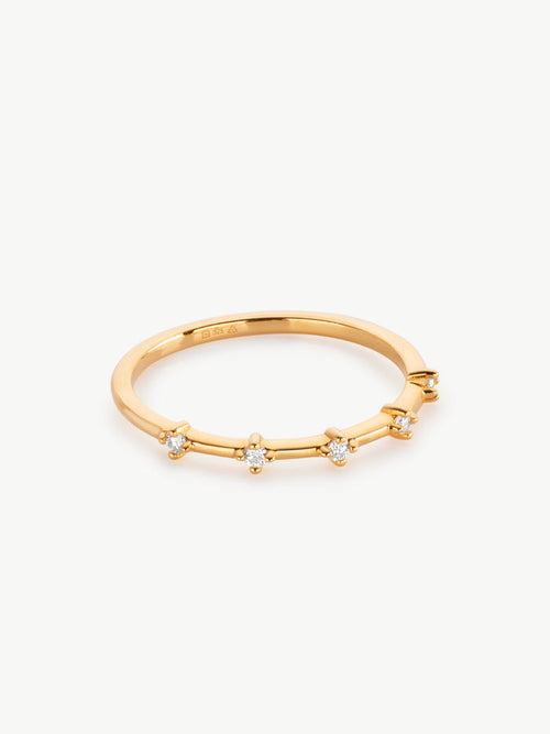 Astra Diamond Ring in gold Vermeil