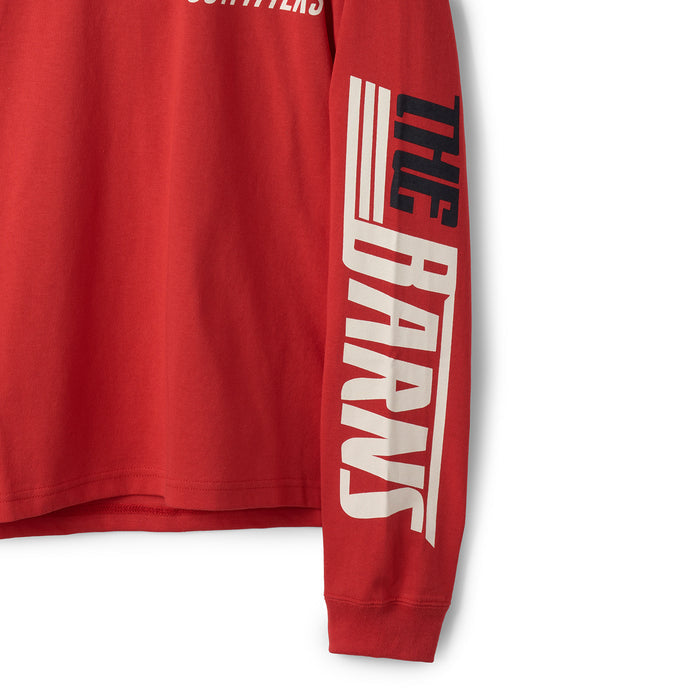 BR-25403 BOXY L/S PRINT T-SHIRT (MOTORCYCLELADY) - RED