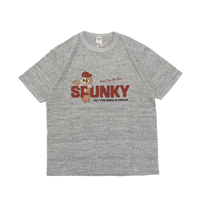 BR-26003 "TSURIAMI" CREW NECK S/S PRINT T-SHIRT (SPUNKY) - GRAY