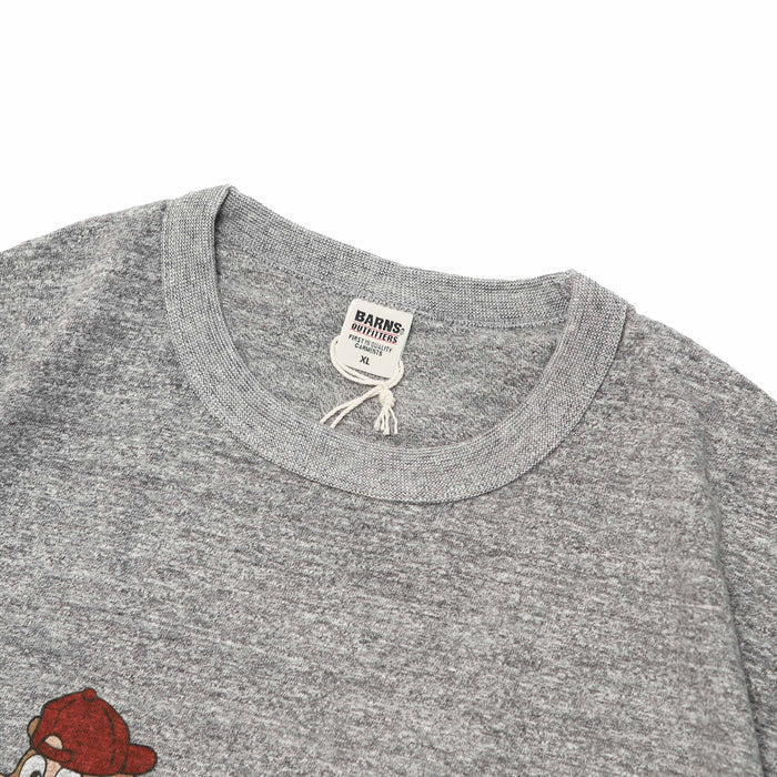 BR-26003 "TSURIAMI" CREW NECK S/S PRINT T-SHIRT (SPUNKY) - GRAY