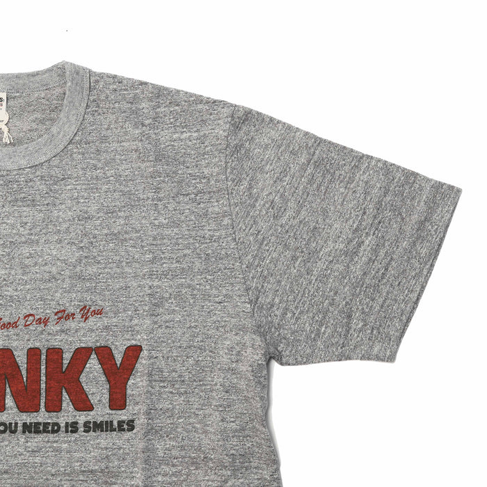 BR-26003 "TSURIAMI" CREW NECK S/S PRINT T-SHIRT (SPUNKY) - GRAY