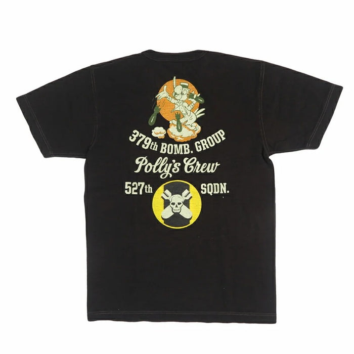 BR79731 Slub Yarn T Shirt  527th SQDN - BLACK