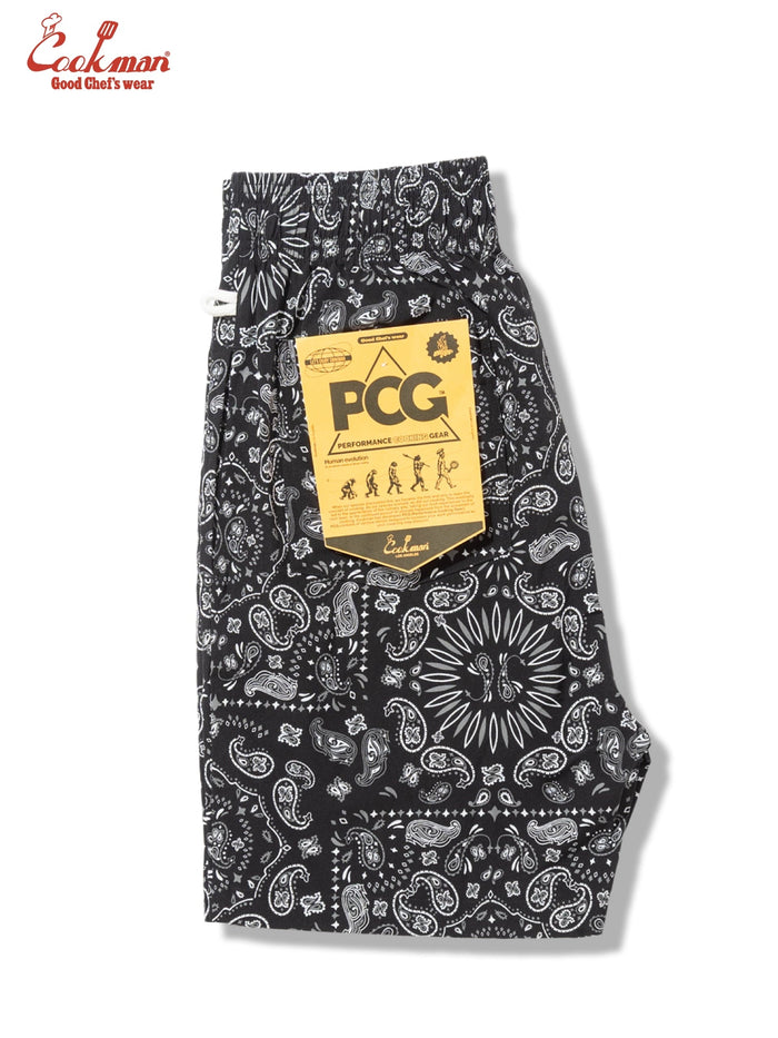 CHEF SHORT PANTS LIGHT PAISLEY - BLACK