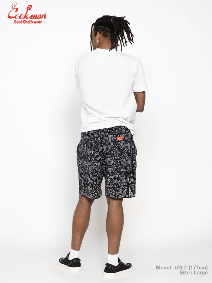 CHEF SHORT PANTS LIGHT PAISLEY - BLACK