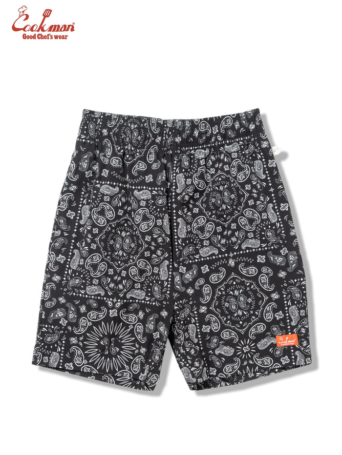 CHEF SHORT PANTS LIGHT PAISLEY - BLACK