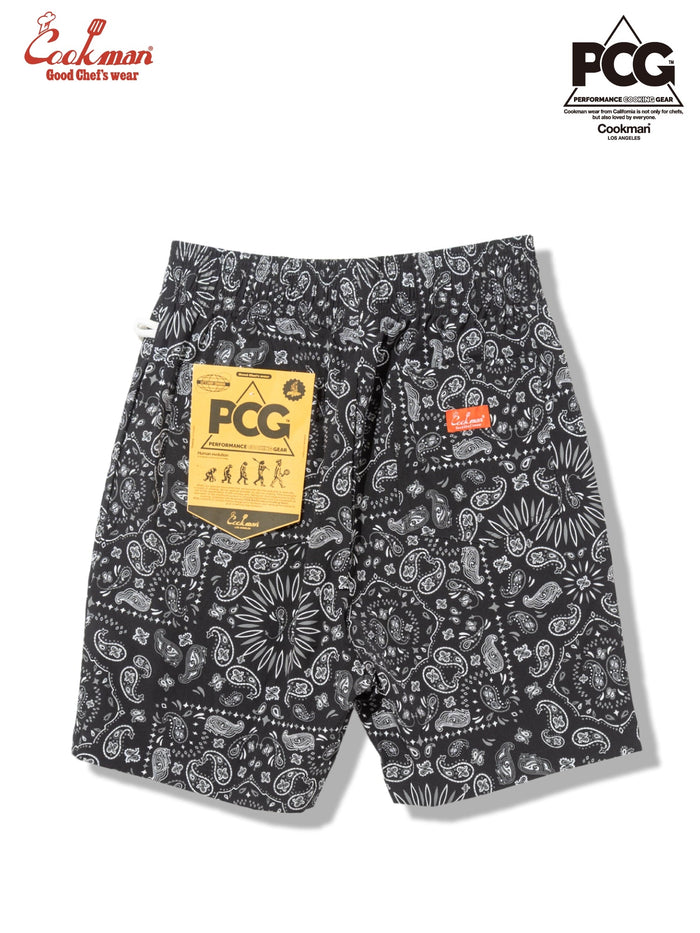 CHEF SHORT PANTS LIGHT PAISLEY - BLACK