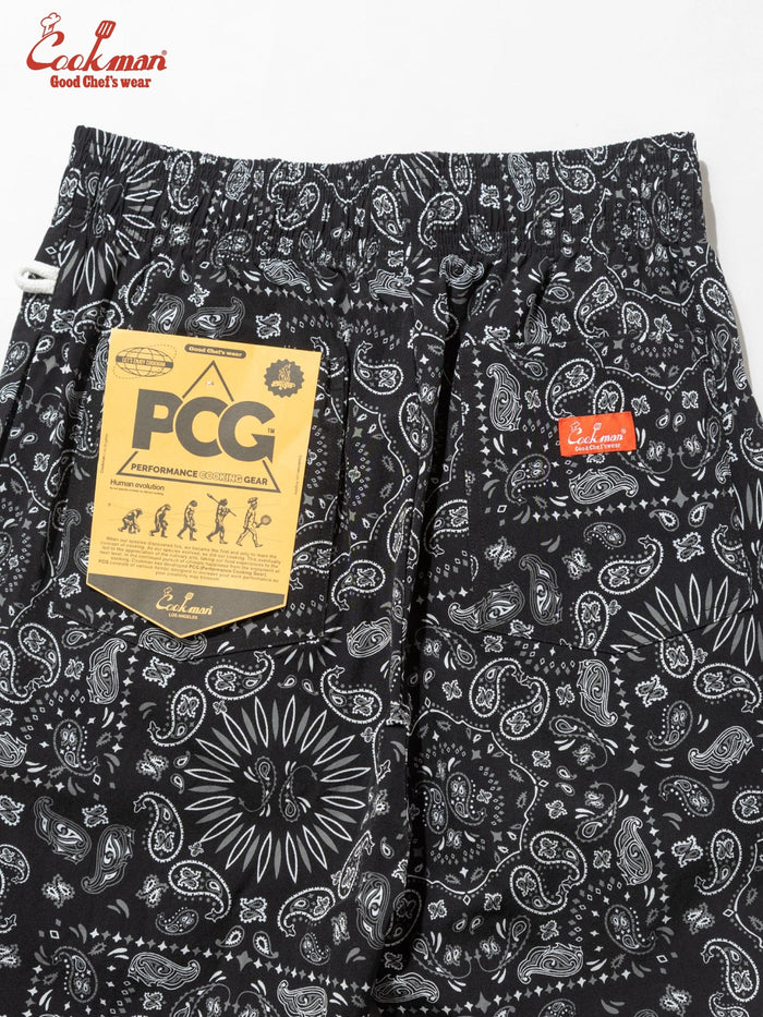 CHEF SHORT PANTS LIGHT PAISLEY - BLACK