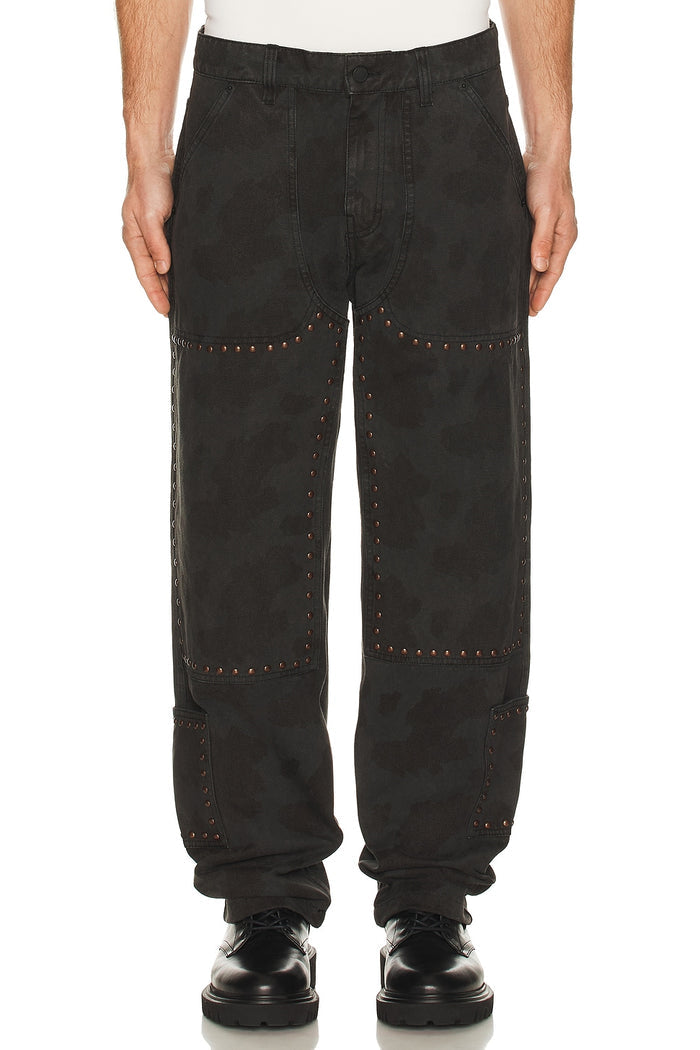 COWHIDE DOUBLE KNEE - BLACK