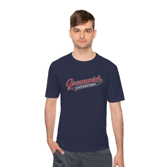 Greenwich Cooperstown Swoosh Performance ADULT SIZE Moisture-Wicking Shirt