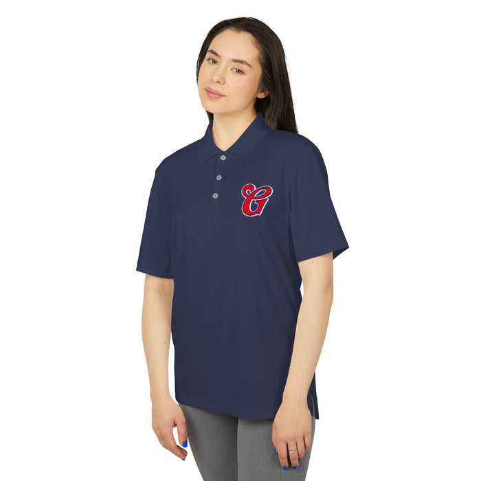Greenwich G Performance Polo with Script 'G' Chest Logo — Men's Golf & Casual Athletic Shirt