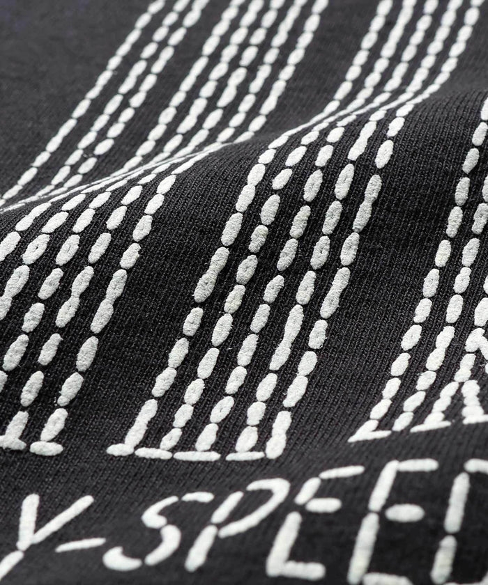 GS2549945 11 SASHIKO PRINT TEE - BLACK