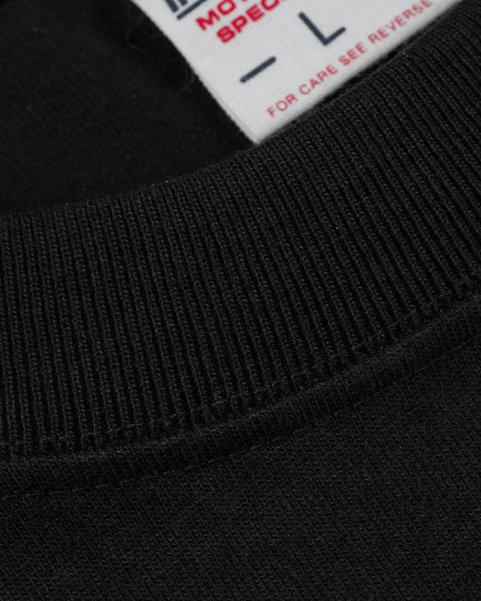 IHT-555-BLK 7.5OZ PRINTED LOOPWHEEL CREW NECK T-SHIRT - BLACK