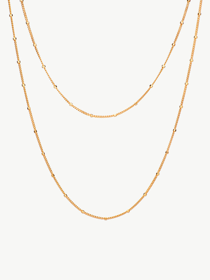 Satellite Chain in two lengths in gold vermeil