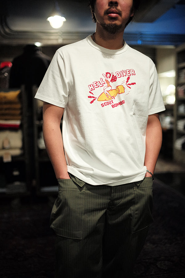 MC26019 MILITARY TEE / HELL DIVER - WHITE