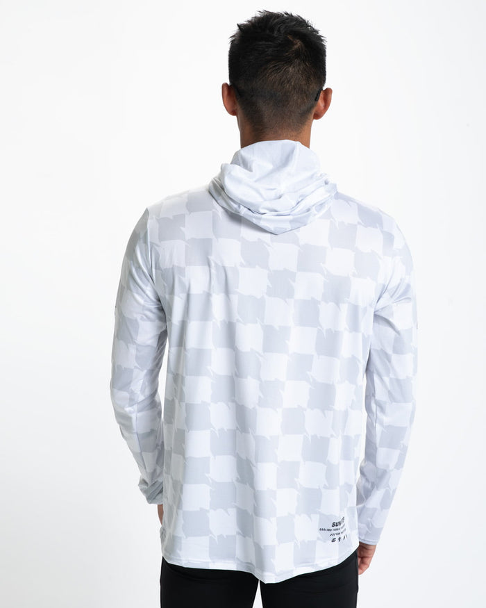 Zoot Sports RUN LONG SLEEVE TEES Men's Ltd Run Sun Stop Hoodie - Checkers