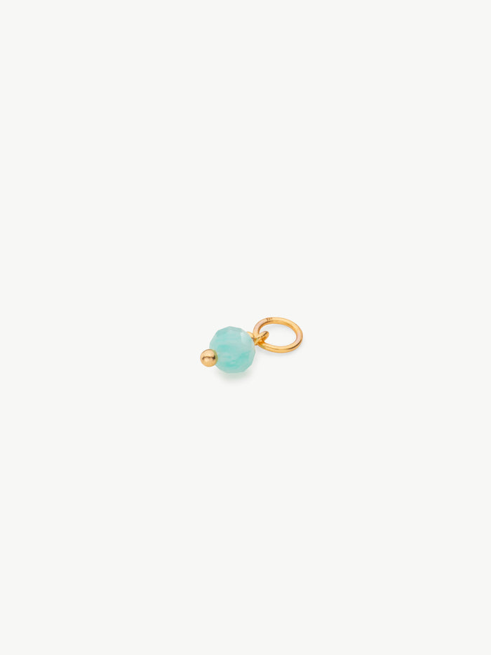 Mini Amazonite earring charm in gold vermeil