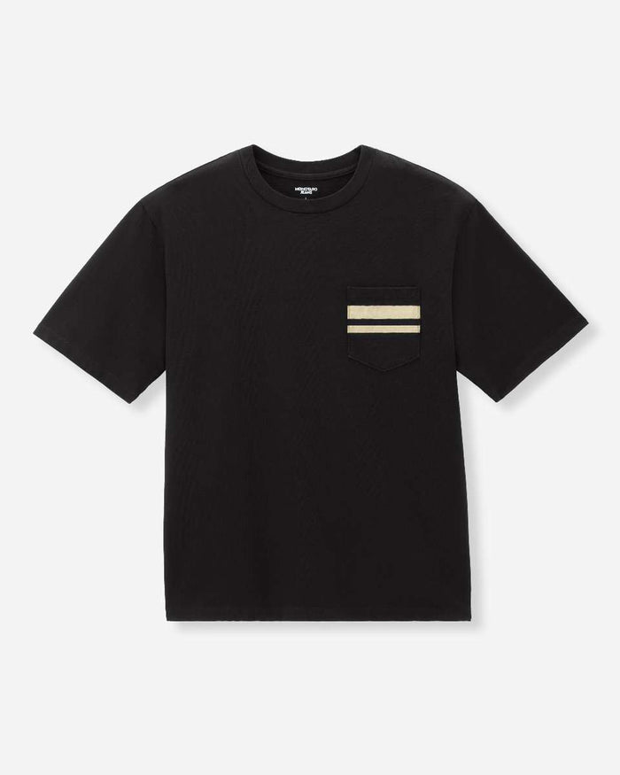 MXTS1041 HEAVY OUNCE S/S POCKET TEE -DISCHARGE PRINT - BLACK