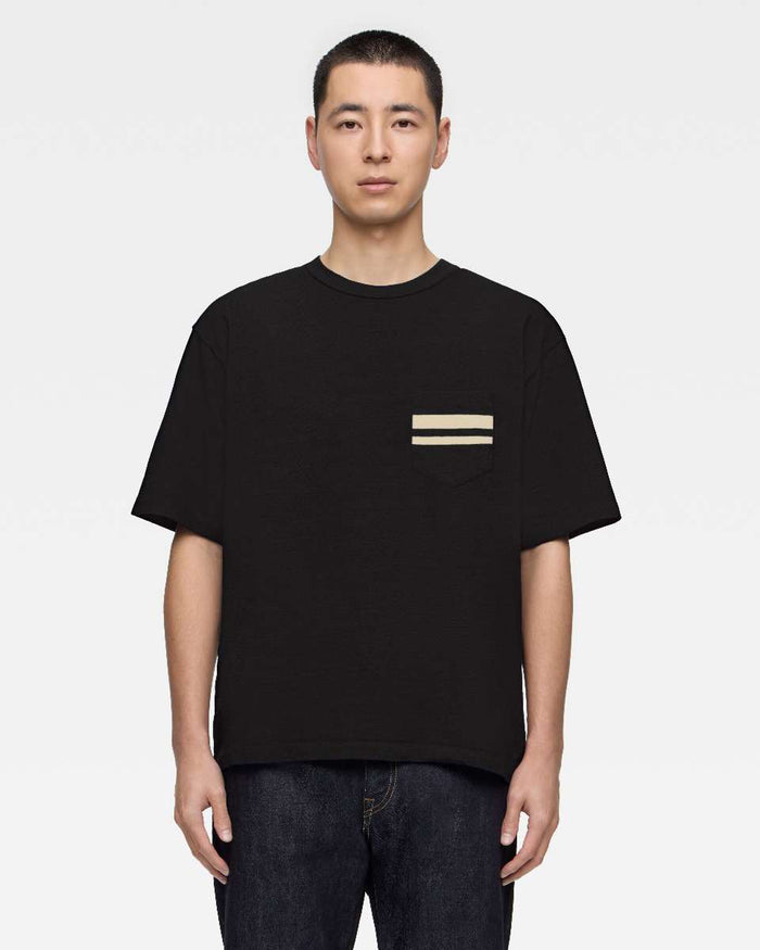 MXTS1041 HEAVY OUNCE S/S POCKET TEE -DISCHARGE PRINT - BLACK