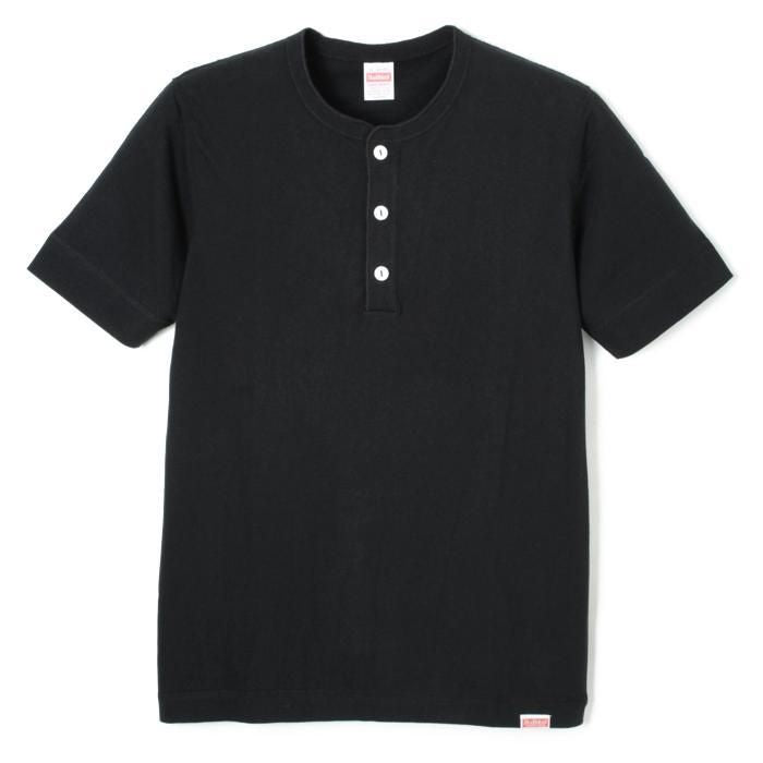 NEW HENLEY NECK SHORT-SLEEVED T-SHIRT (SLIM FIT) - BLACK