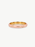 Ophelia pink enamel ring with branch detail in gold vermeil front