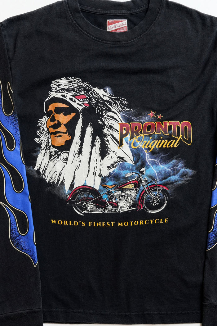 ORIGINAL INDIAN L/S TEE - WASHED BLACK