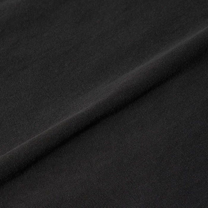 PIGMENT-DYED HENLEY NECK SHORT-SLEEVED T-SHIRT - BLACK