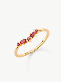 Ruby Wishbone ring in Gold Vermeil