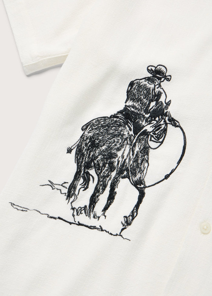 TOMORROW HAS ALREADY SPOKEN CAMP SHIRT - BONE