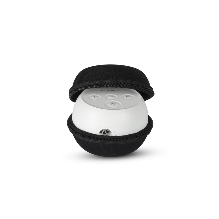 White Micro 510 inside a hard shell case that is slightly open