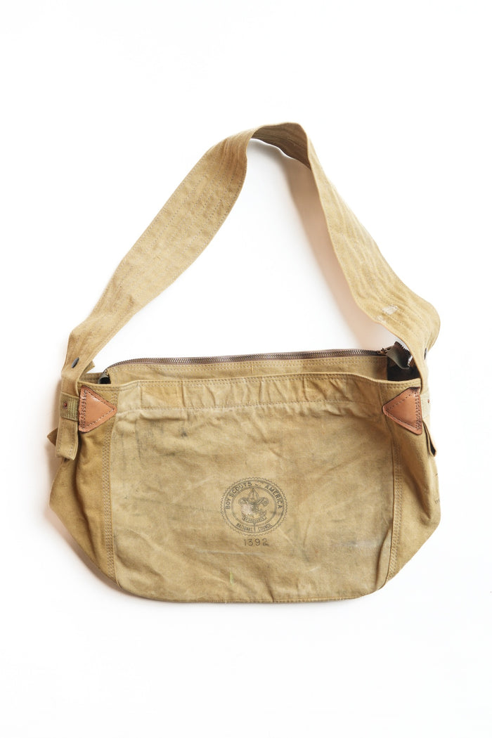 US BOY SCOUTS 1940S DUFFLE BAG REMAKE NEWSPAPER BAG - VINTAGE