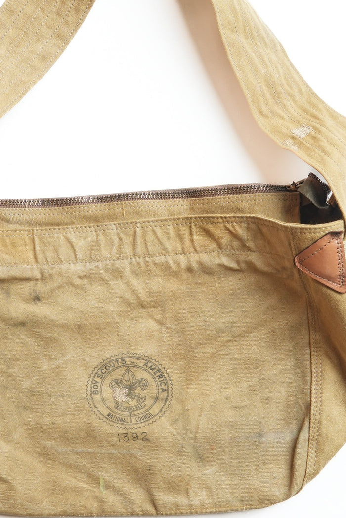 US BOY SCOUTS 1940S DUFFLE BAG REMAKE NEWSPAPER BAG - VINTAGE