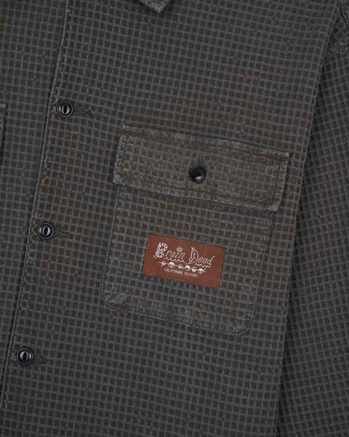 Waffle Button Front Shirt - Clay