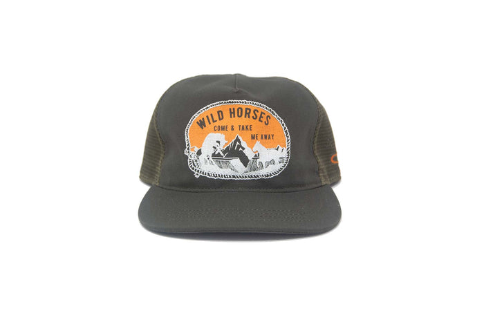 WILD HORSES TRUCKER Snapback - OLIVE