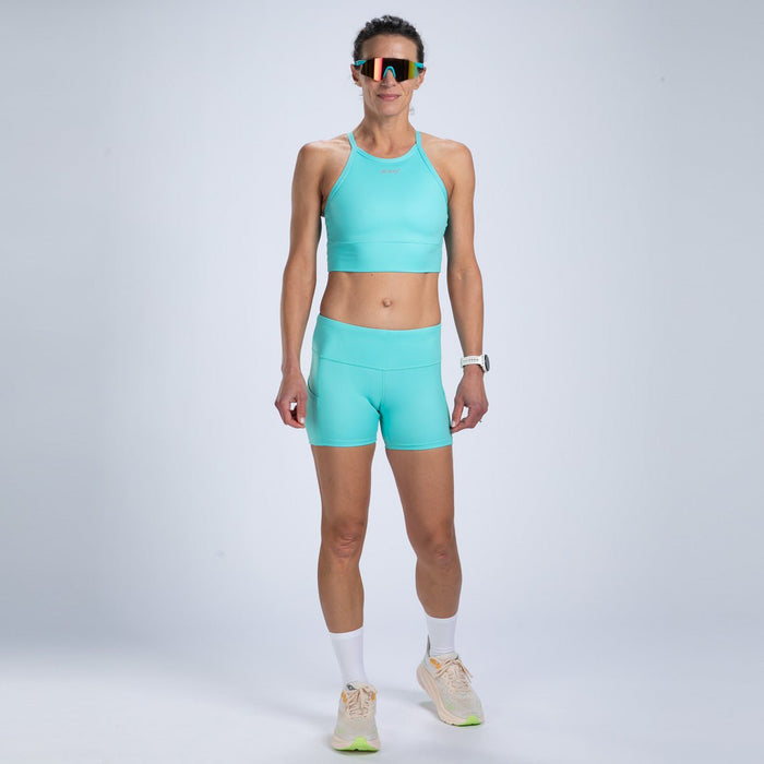 Zoot Sports RUN BOTTOMS Women's Core Run Pulse 4" Short - Aqua Blue