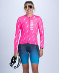 Zoot Sports CYCLE LONG SLEEVE JERSEYS Women's Ltd Cycle Sun Stop LS Jersey - Elements Bolts