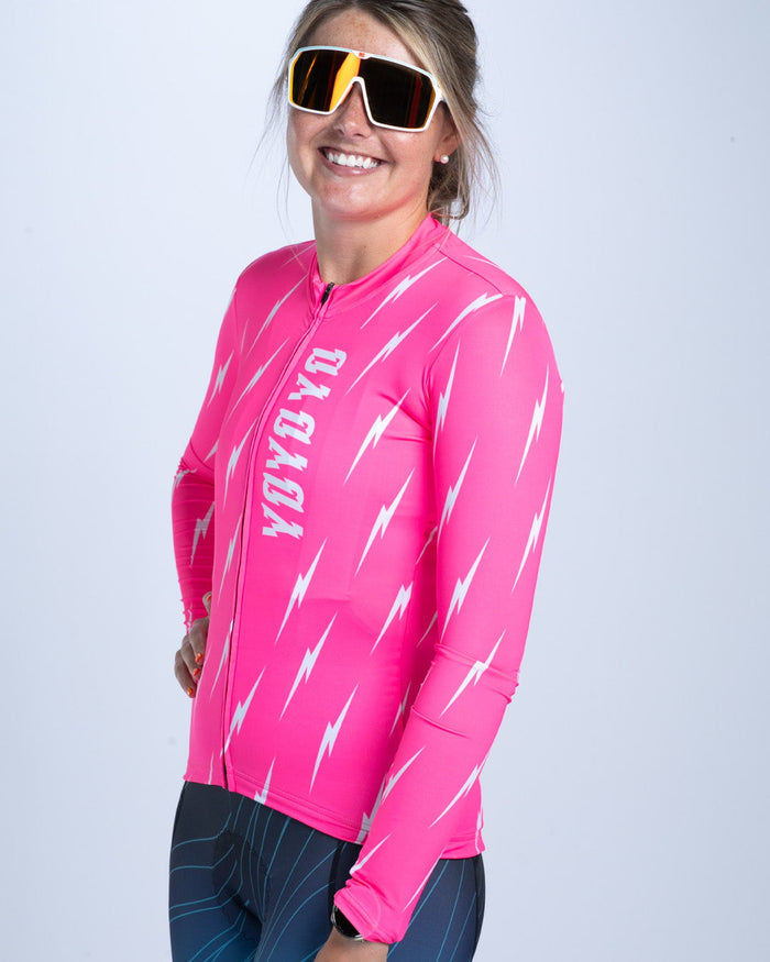 Zoot Sports CYCLE LONG SLEEVE JERSEYS Women's Ltd Cycle Sun Stop LS Jersey - Elements Bolts