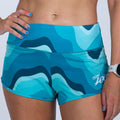 Team Zoot RUN BOTTOMS Women's Ltd Run 3" Short - Aqua Wave